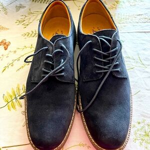 G. H. Bass & Co. Pasadena Navy Blue Suede Buck Lace Up Oxford Shoes
